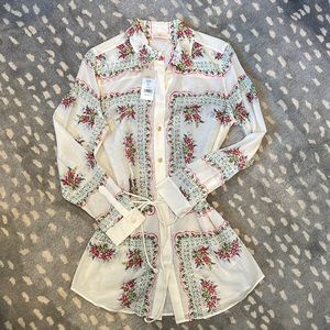 NWT Tory Burch Garden Veil Cotton/Silk Blend Tunic /Coverup in size Medium